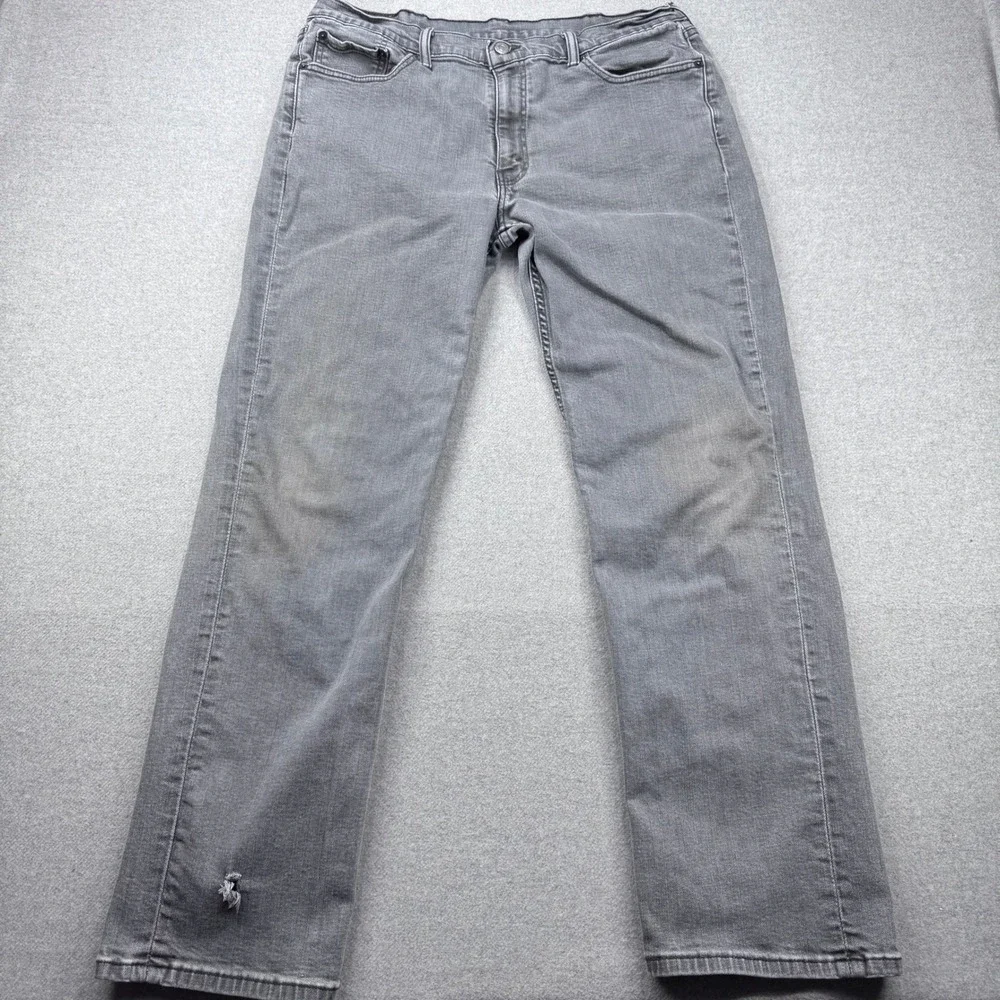 Levi's 514 Jeans Mens‎ 36x31 (Tagged 38x32) Gray Faded Straight Fit Denim *FLAW